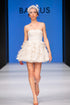STRAPLESS INLAID FEATHERED MINI AFTER DRESS - Barrus London